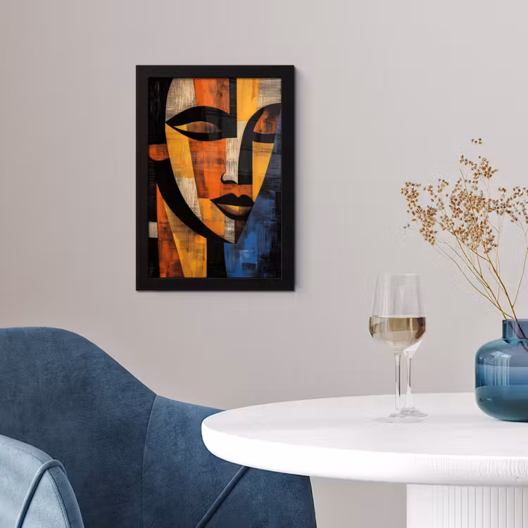 Poster met lijst - Abstract - Portret - Kleurvakken — 2