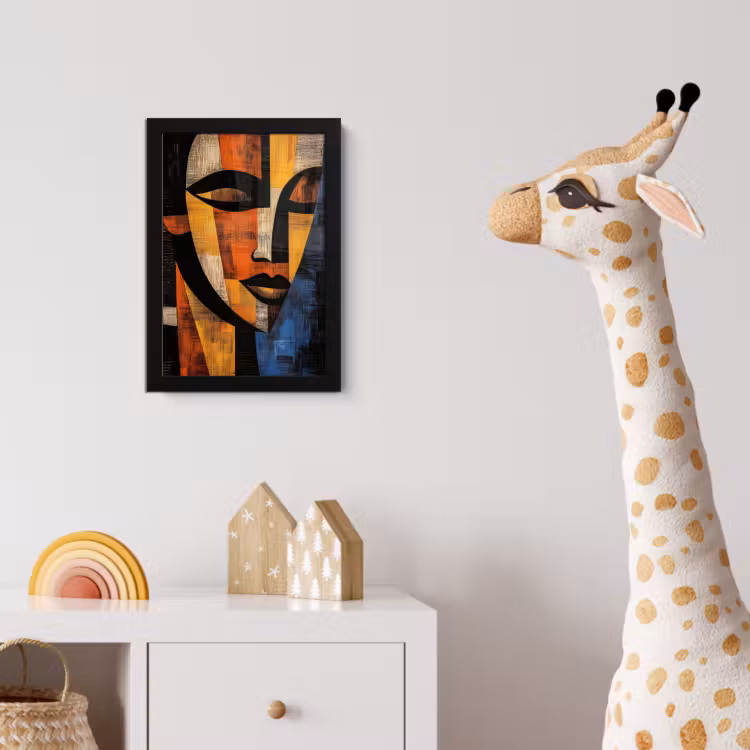Poster met lijst - Abstract - Portret - Kleurvakken — 5