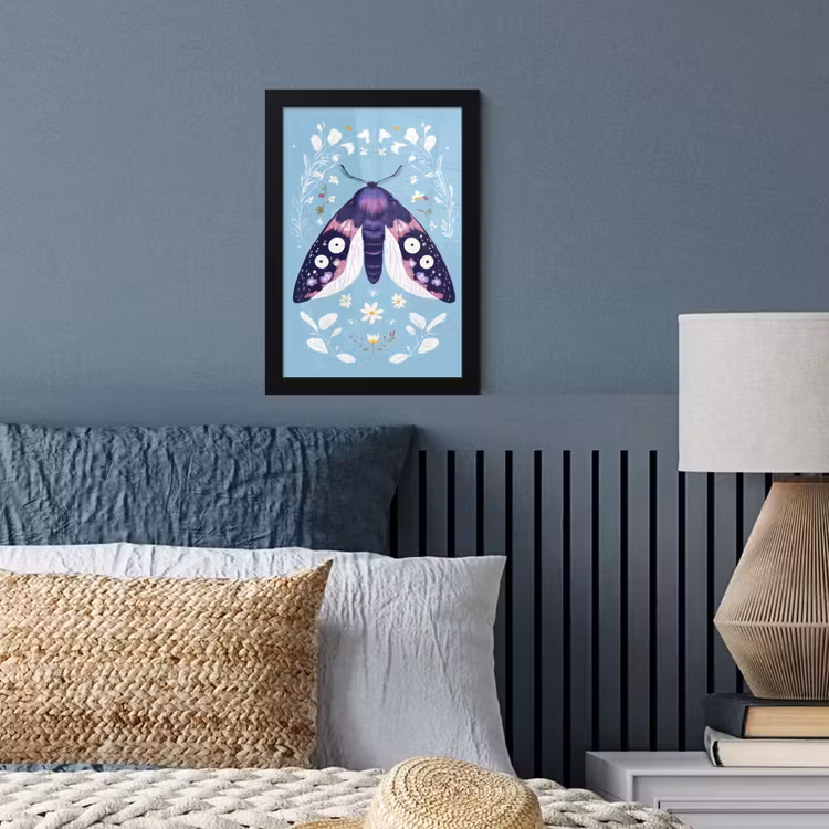 Poster met lijst - Bladeren - Wit - Vlinder - Insect — 4