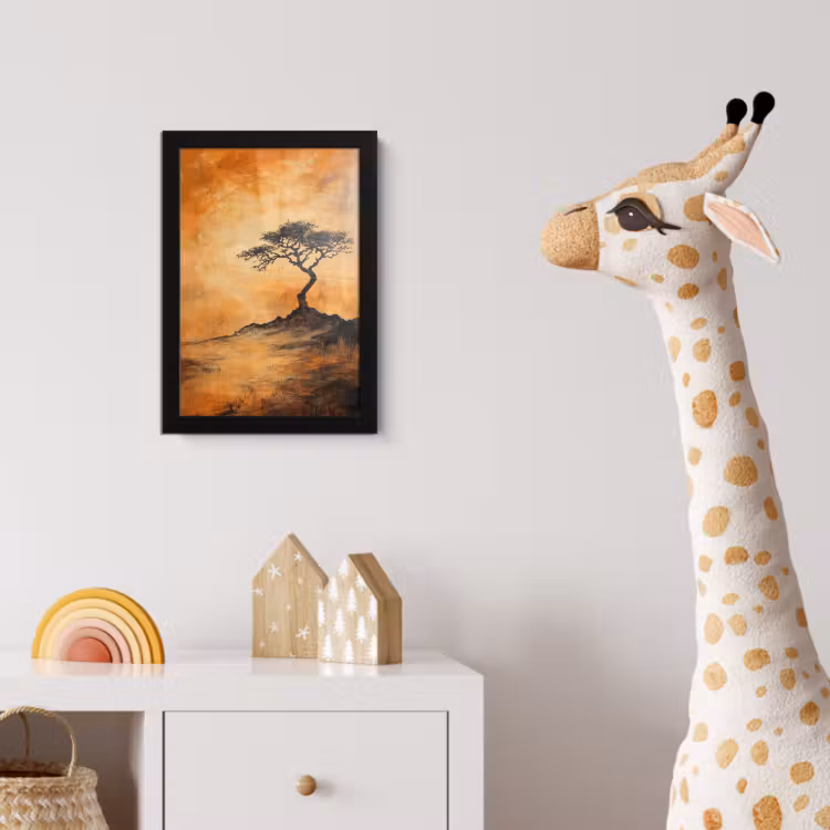 Poster met lijst - Boom - Landschap - Oranje — 5