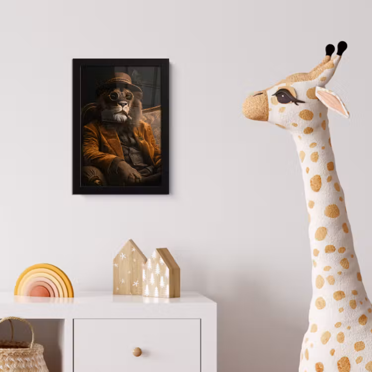 Poster met lijst - Bril - Leeuw - Bank - Hoed — 5