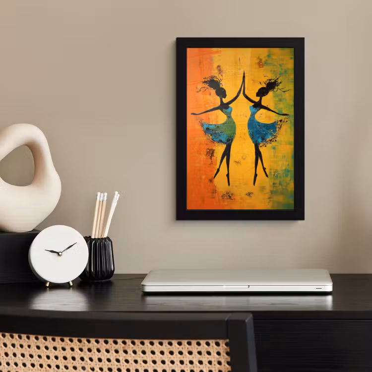 Poster met lijst - Dansen - Vrouwen - Verfstructuur — 3