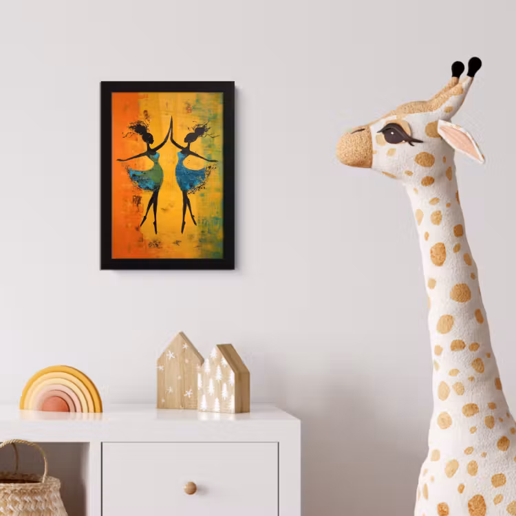 Poster met lijst - Dansen - Vrouwen - Verfstructuur — 5