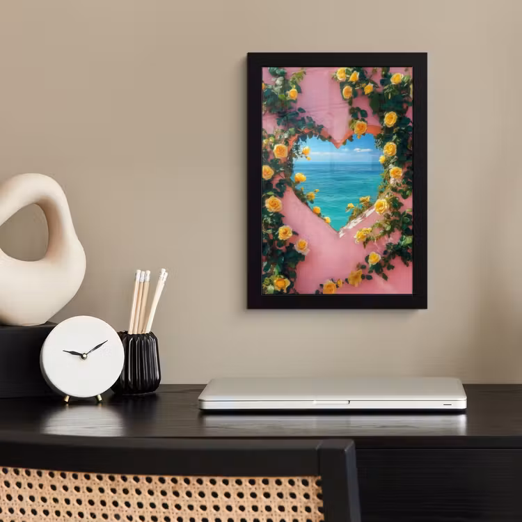 Poster met lijst - Hart - Zee - Muur — 3