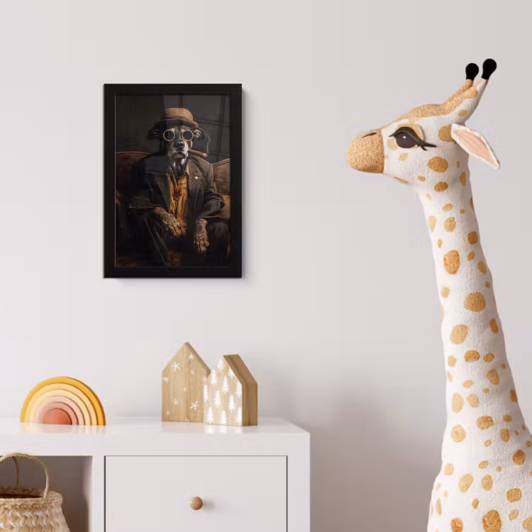 Poster met lijst - Hond - Sigaar - Hoed - Pak — 5