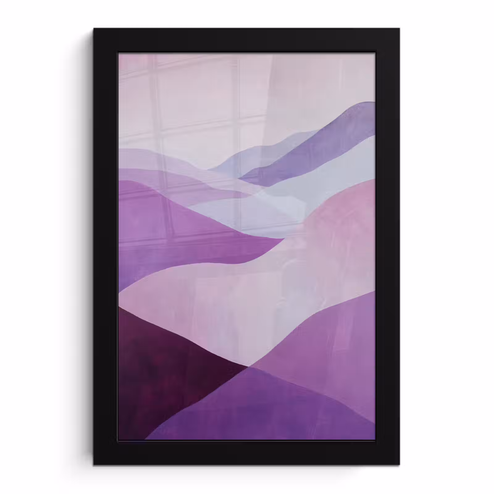 Poster met lijst - Abstract - Heuvels - Landschap - Paars — 1