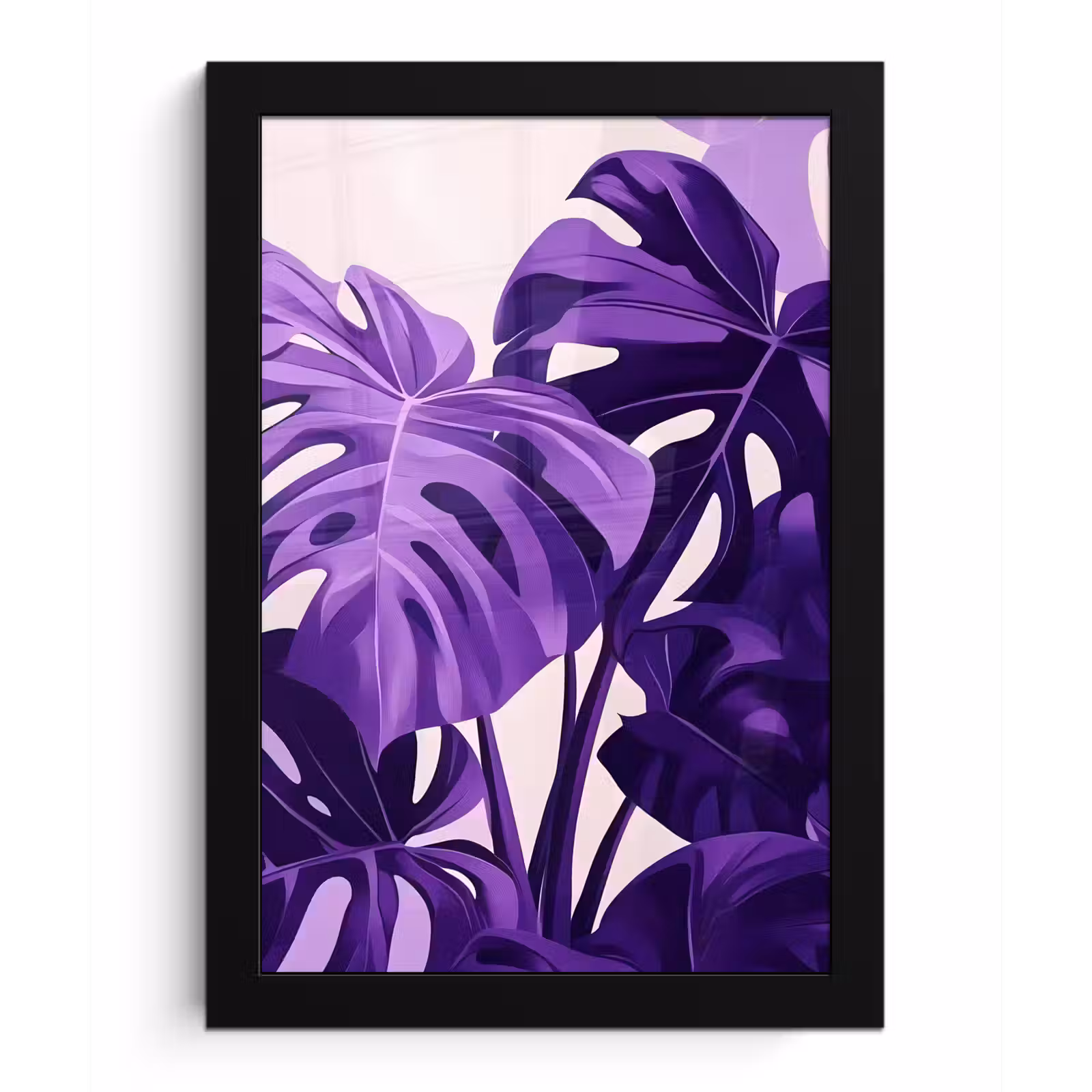 Poster met lijst - Bladeren - Paars - Tropisch - Abstract — 1