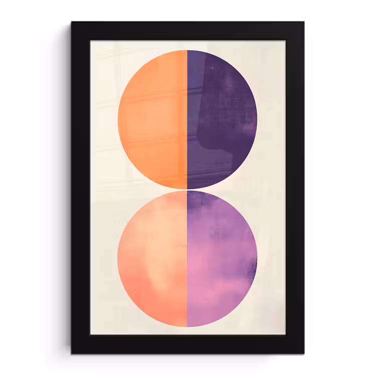 Poster met lijst - Abstract - Cirkels - Paars — 1