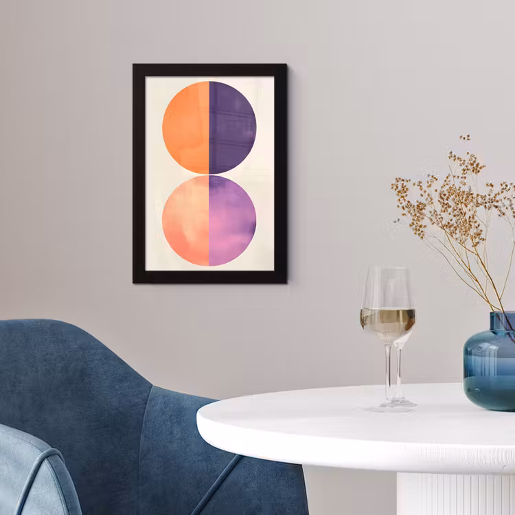 Poster met lijst - Abstract - Cirkels - Paars — 2