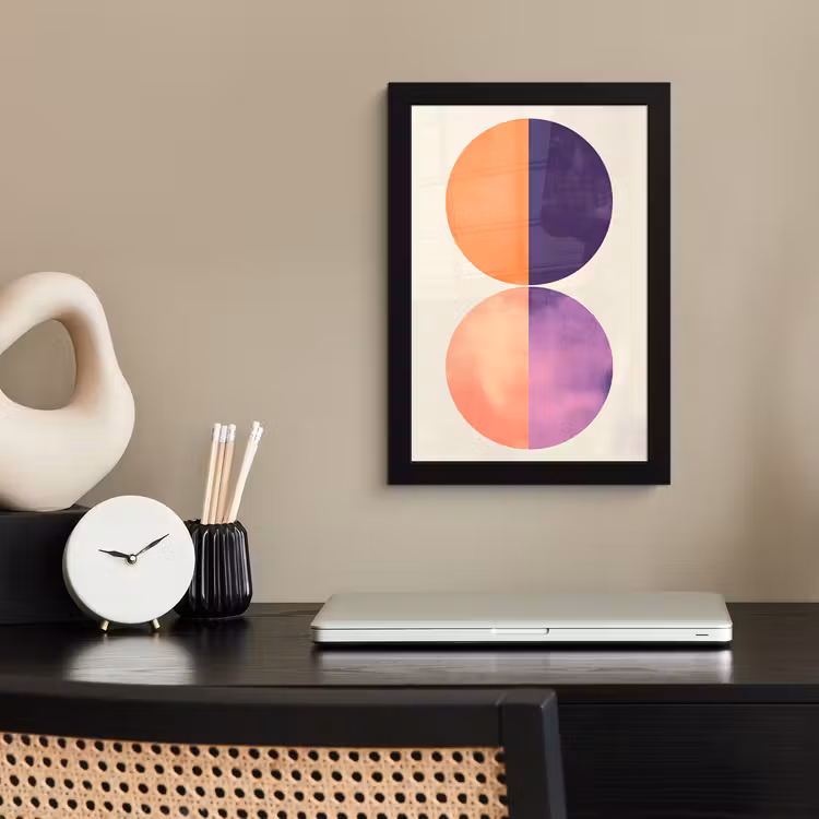 Poster met lijst - Abstract - Cirkels - Paars — 3