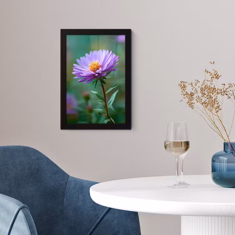 Poster met lijst - Aster - Paars - Bloem - Blaadjes — 2