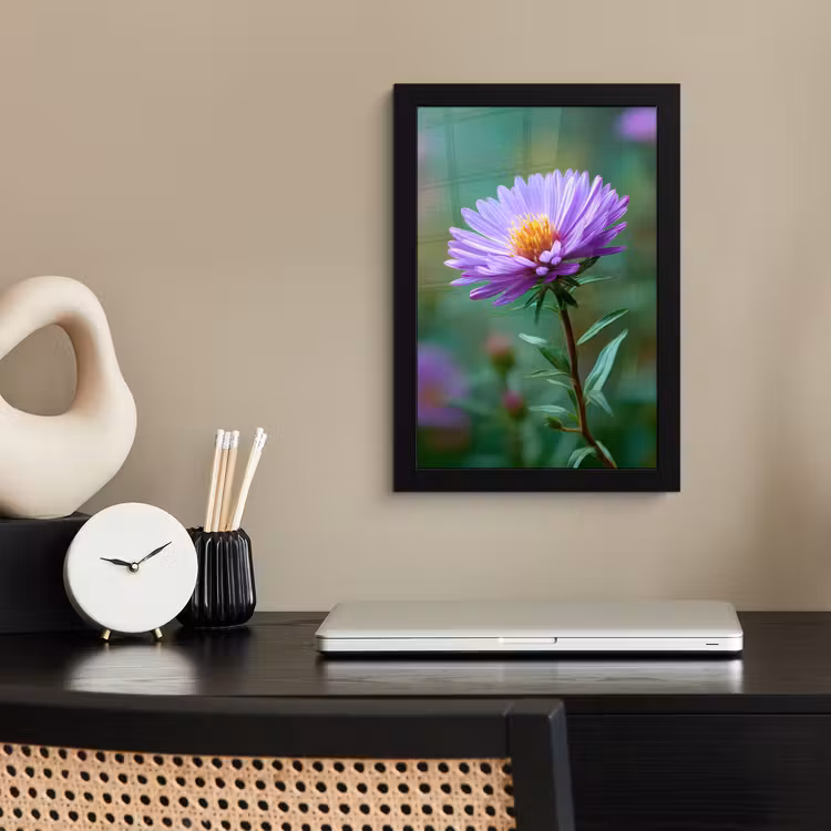 Poster met lijst - Aster - Paars - Bloem - Blaadjes — 3