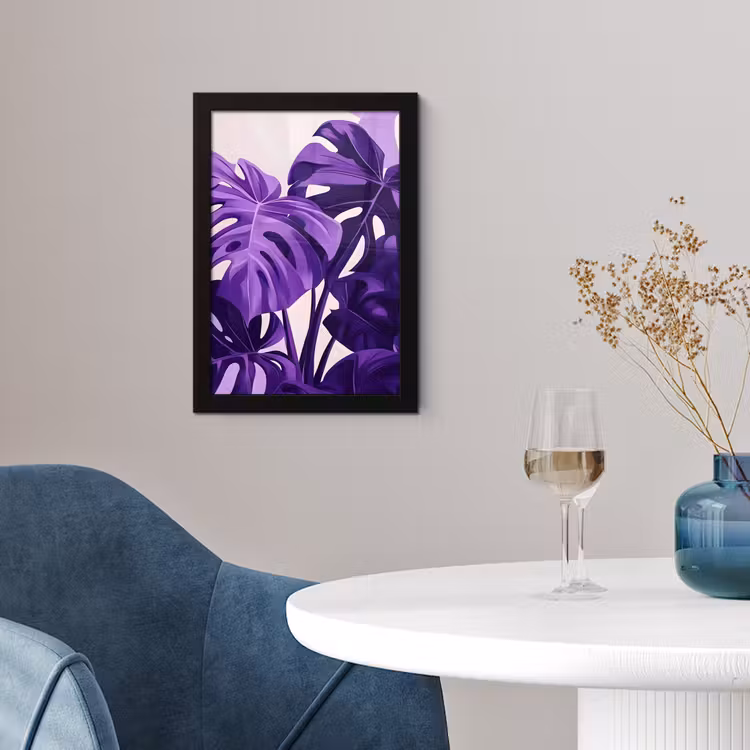 Poster met lijst - Bladeren - Paars - Tropisch - Abstract — 2