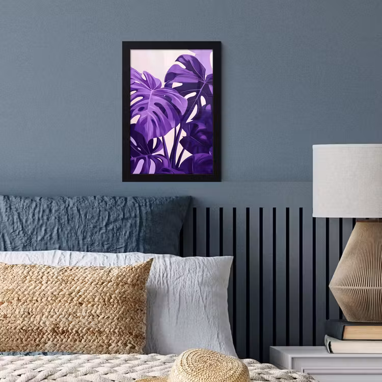 Poster met lijst - Bladeren - Paars - Tropisch - Abstract — 4