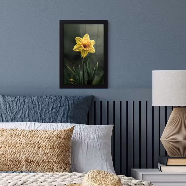 Poster met lijst - Bloem - Narcis - Gras - Geel — 4