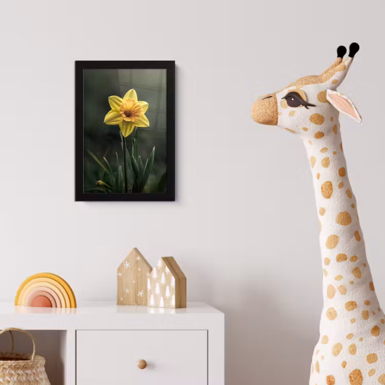 Poster met lijst - Bloem - Narcis - Gras - Geel — 5