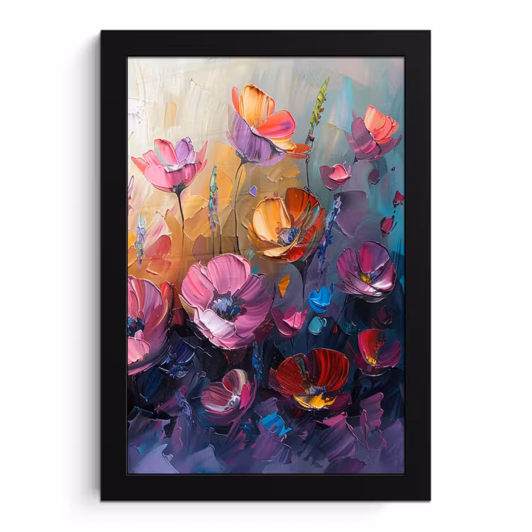 Poster met lijst - Bloemen - Botanisch - Kunst - Roze - Natuur — 1