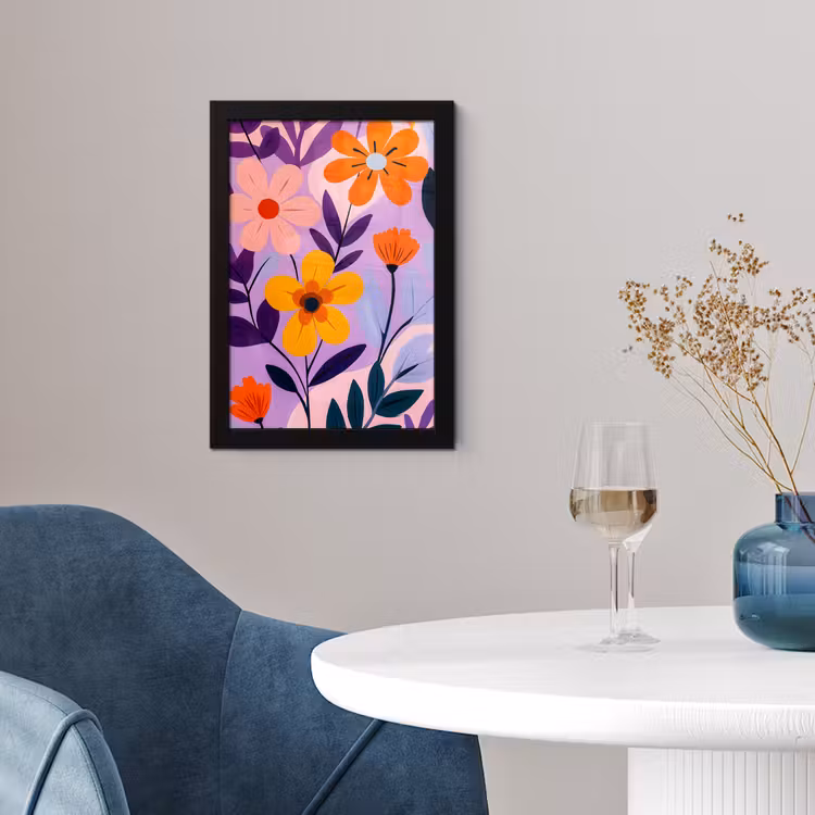 Poster met lijst - Bloemen - Kleurrijk - Bladeren — 2