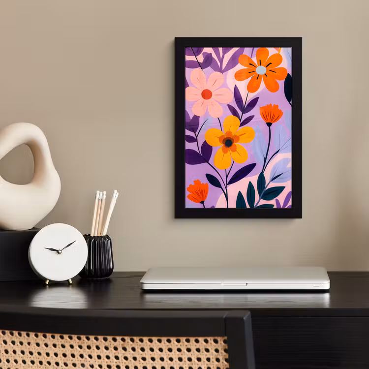 Poster met lijst - Bloemen - Kleurrijk - Bladeren — 3