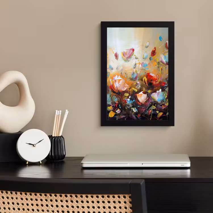 Poster met lijst - Bloemen - Kunst - Natuur - Olieverf — 3