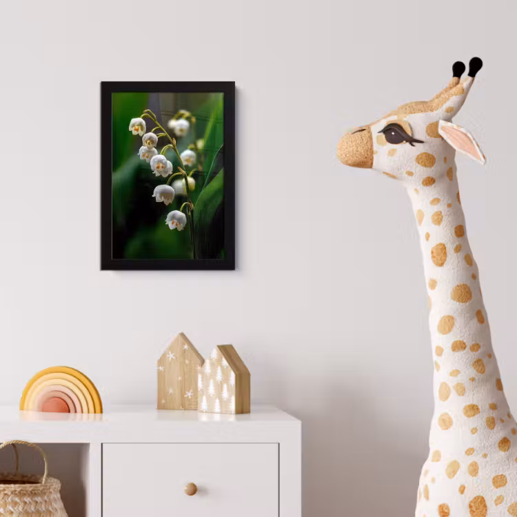 Poster met lijst - Bloemen - Wit - Bladeren - Lelietjes — 5