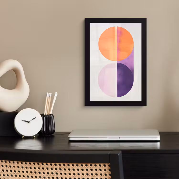 Poster met lijst - Cirkels - Abstract - Paars — 3