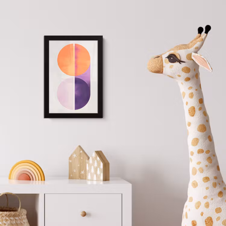 Poster met lijst - Cirkels - Abstract - Paars — 5