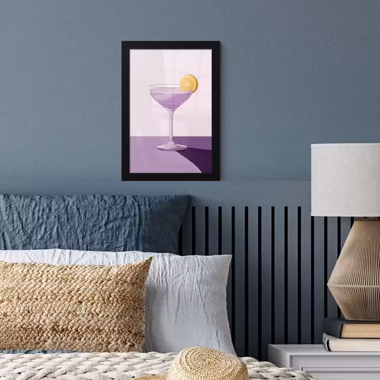 Poster met lijst - Cocktail - Paars - Minimalistisch - Citroen — 4