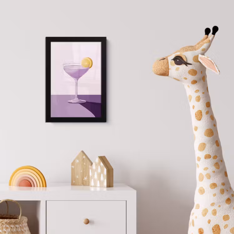 Poster met lijst - Cocktail - Paars - Minimalistisch - Citroen — 5