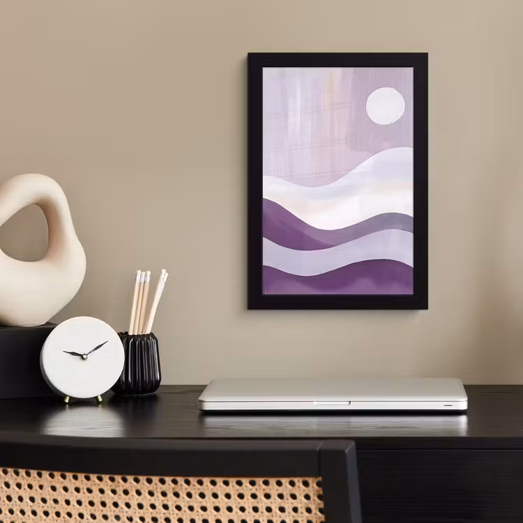 Poster met lijst - Golven - Heuvels - Abstract - Paars — 3