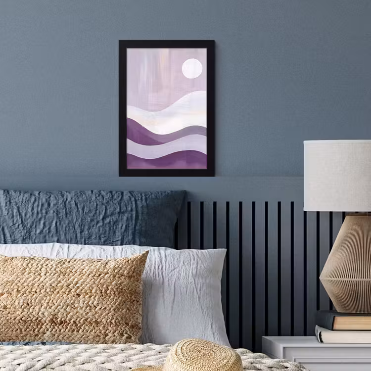 Poster met lijst - Golven - Heuvels - Abstract - Paars — 4