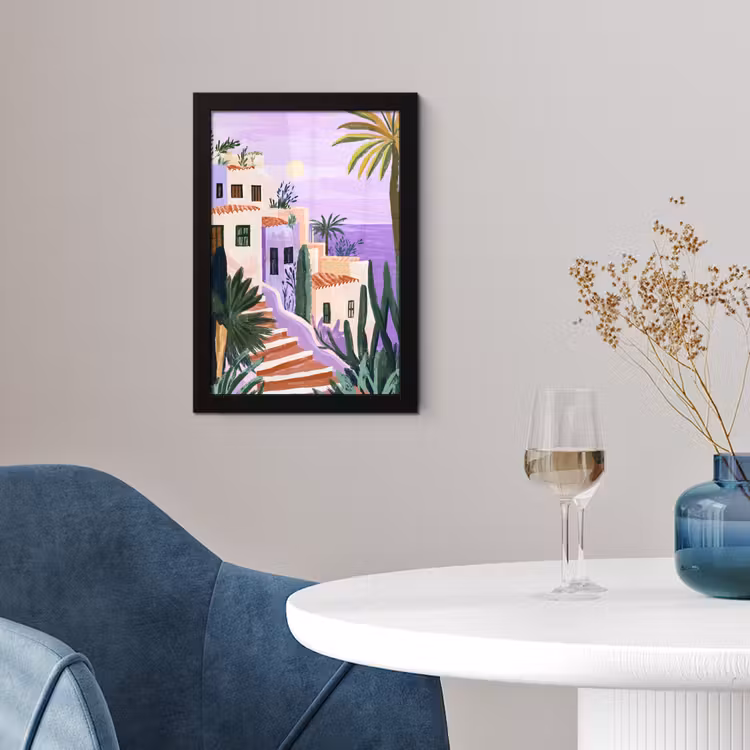 Poster met lijst - Huizen - Minimalistisch - Palmbomen - Kust — 2