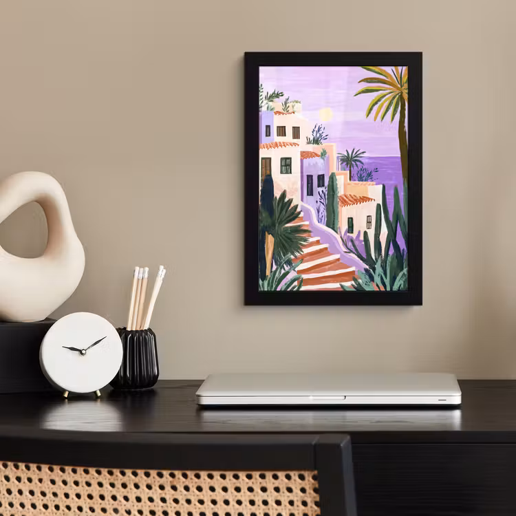 Poster met lijst - Huizen - Minimalistisch - Palmbomen - Kust — 3
