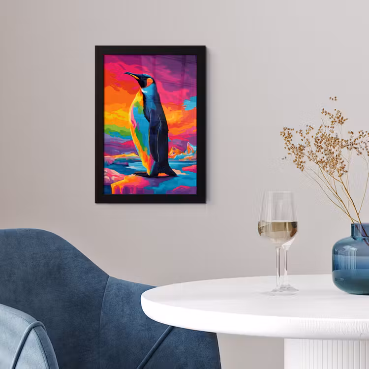Poster met lijst - Ijsschots - Pinguïn - Abstract - Lucht — 2