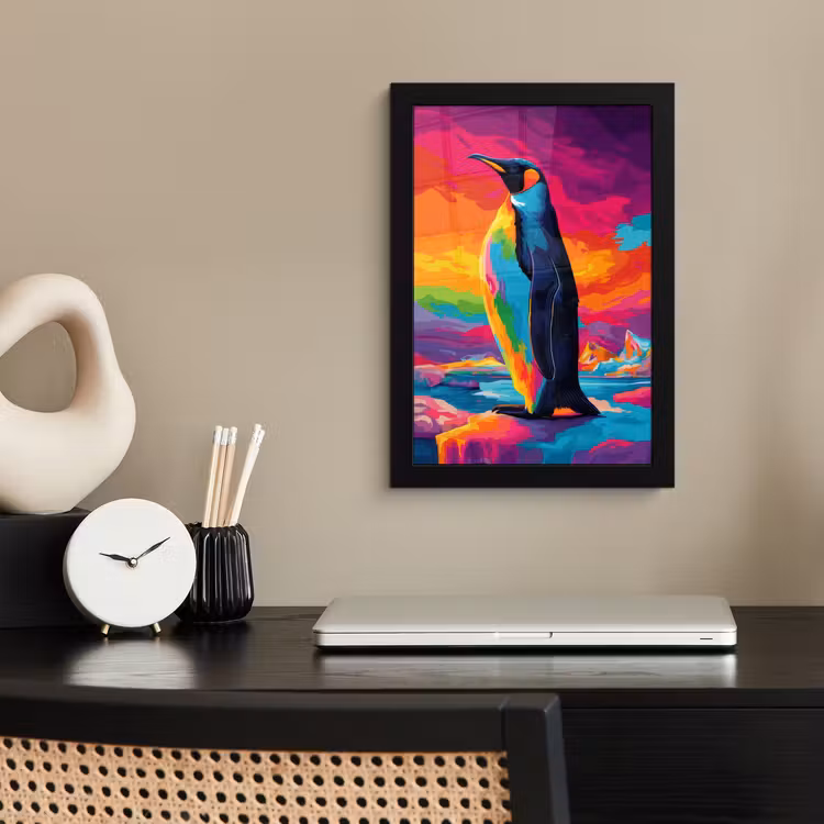 Poster met lijst - Ijsschots - Pinguïn - Abstract - Lucht — 3
