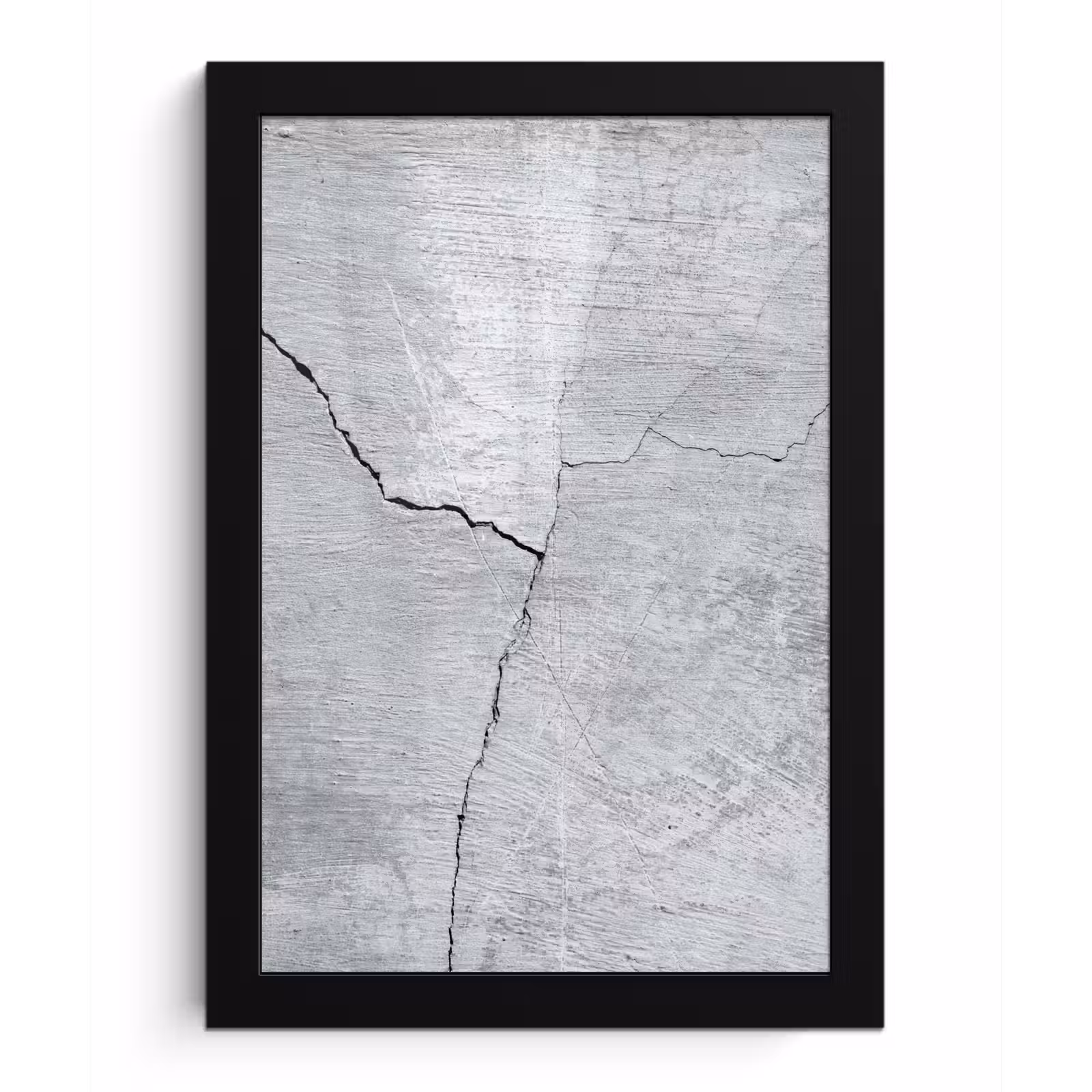 Poster met lijst - Beton - Scheur - Grijs — 1