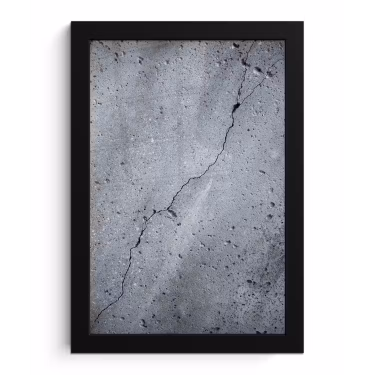 Poster met lijst - Beton - Grijs - Scheur — 1