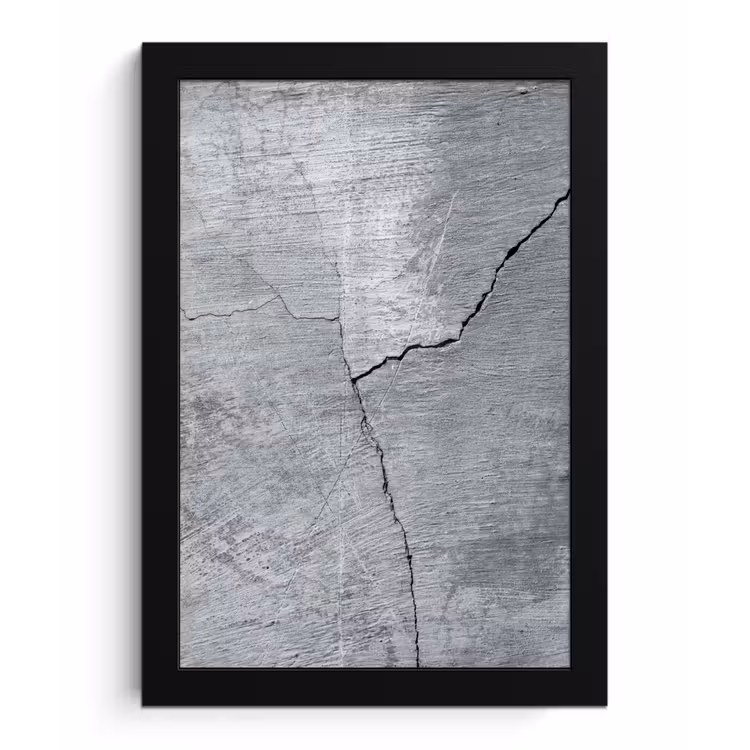 Poster met lijst - Beton - Grijs - Scheur — 1