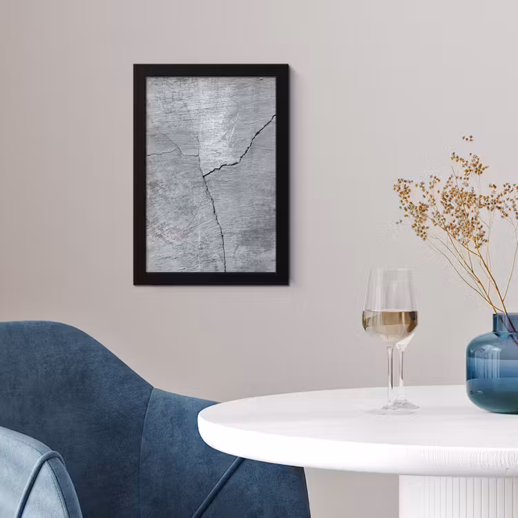 Poster met lijst - Beton - Grijs - Scheur — 2