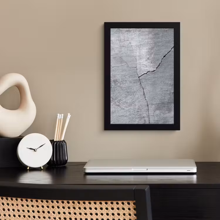 Poster met lijst - Beton - Grijs - Scheur — 3