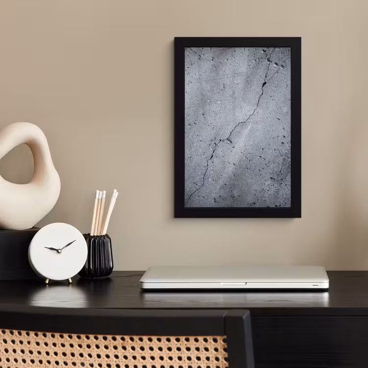 Poster met lijst - Beton - Grijs - Scheur — 3