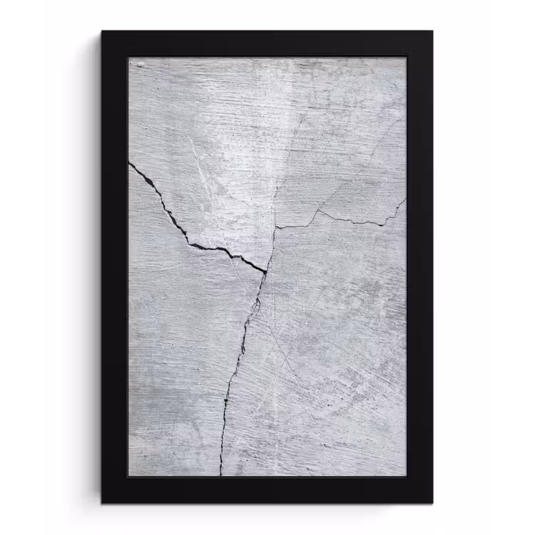 Poster met lijst - Beton - Scheur - Grijs — 1