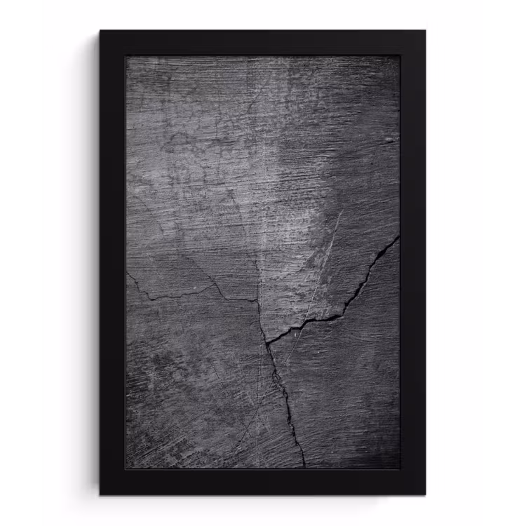 Poster met lijst - Beton - Zwart - Scheur — 1