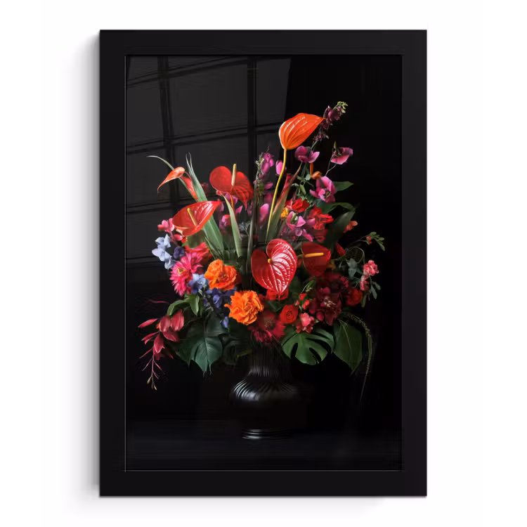 Poster met lijst - Bloemen - Boeket - Sierlijk — 1