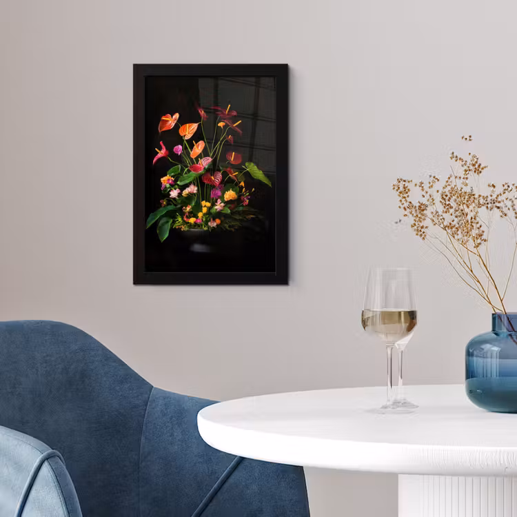 Poster met lijst - Bloemen - Vaas - Kleurrijk — 2