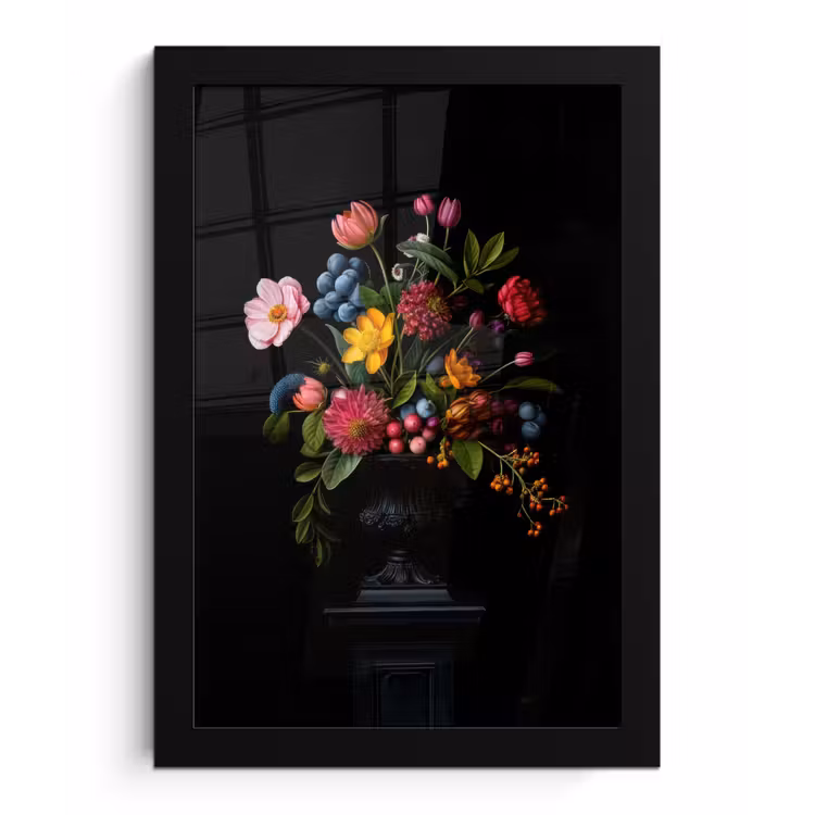 Poster met lijst - Bloemen - Vrolijk - Vaas — 1