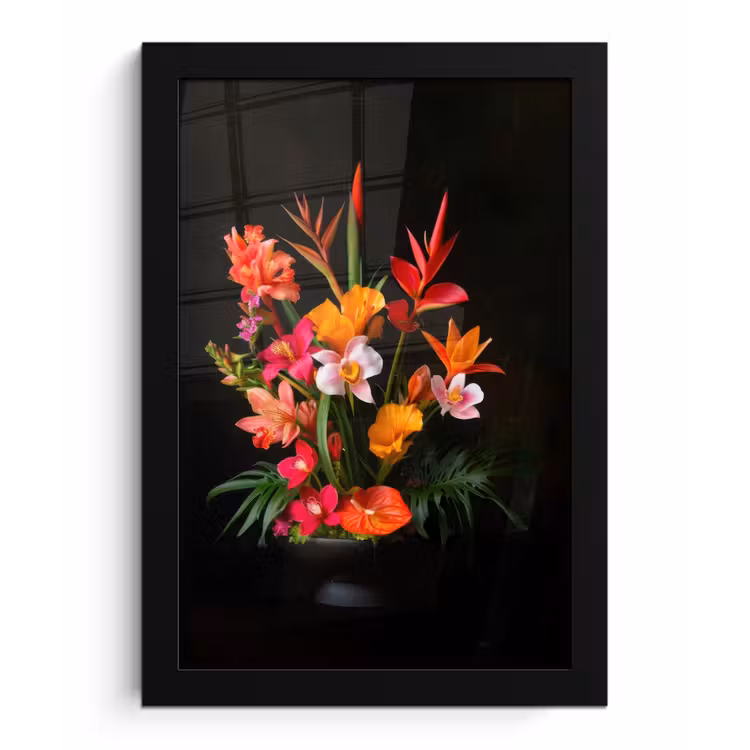 Poster met lijst - Boeket - Bloemen - Exotisch — 1