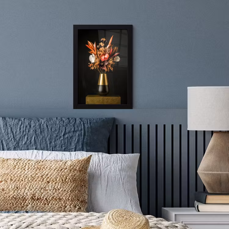 Poster met lijst - Exotisch - Boeket - Vaas - Goud — 4
