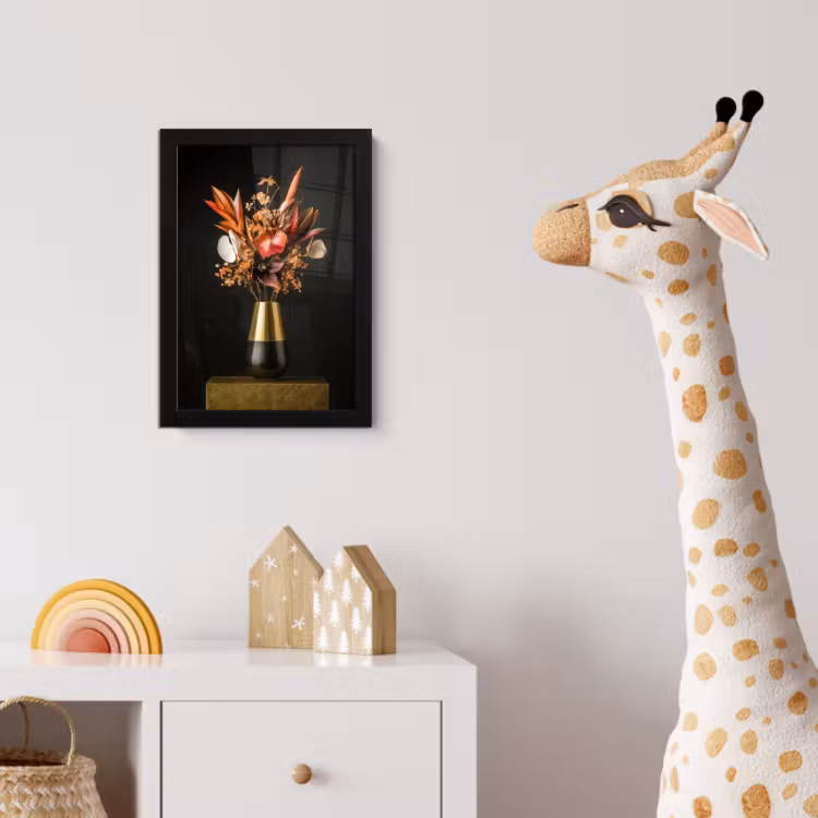 Poster met lijst - Exotisch - Boeket - Vaas - Goud — 5