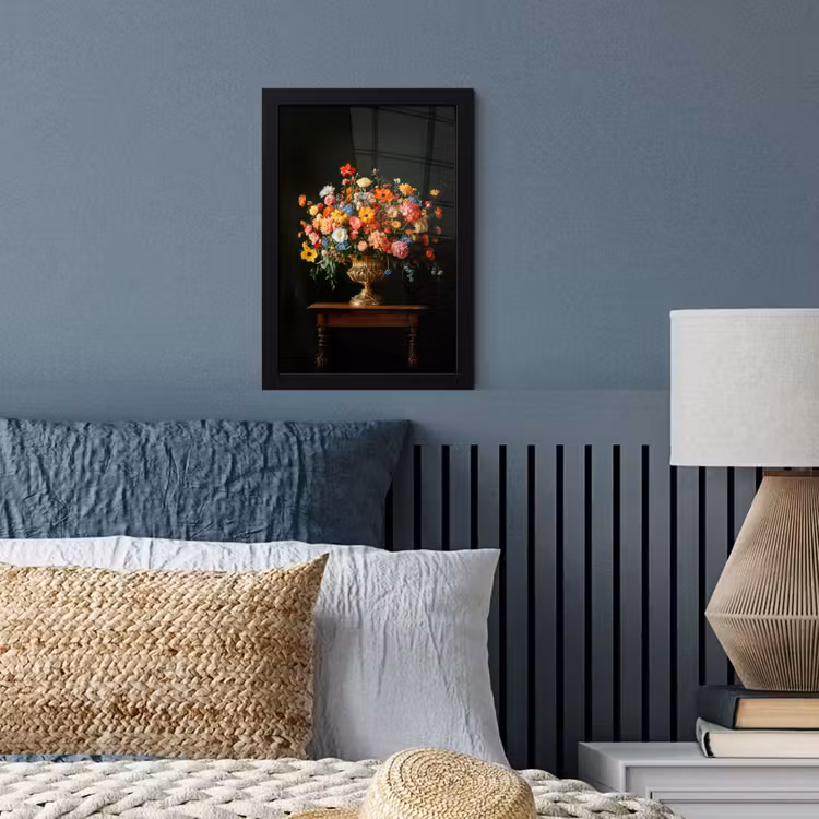 Poster met lijst - Goud - Bloemen - Kleuren - Vaas — 4